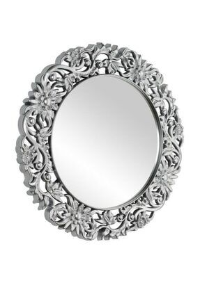 Dekoratif Yuvarlak Ayna Salon Aynası Gümüş Renk 899 CLKAYNA899GMS