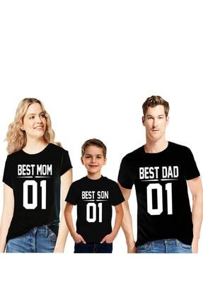 Anne Baba Çocuk Best Baskılı Aile Siyah Tişört (kombin Yapılabilir Fiyat Ayrı Ayrıdır) KPHM02