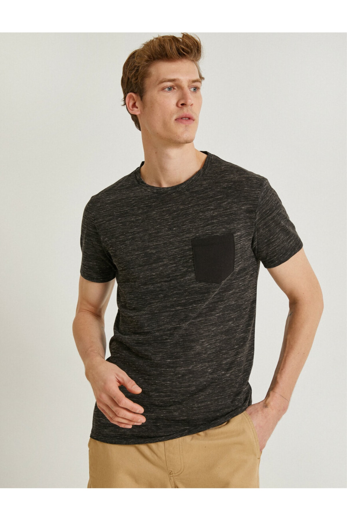 تیشرت مردانه خاکستری کوتون | 1YAM11049LK اورجینال - تصویر 2