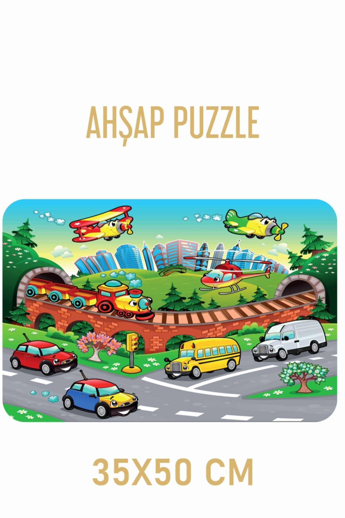 Baskı Atölyesi 200 Parça Ahşap Puzzle Kara Ve Hava Araçları fotoğrafı 2 (önizleme)