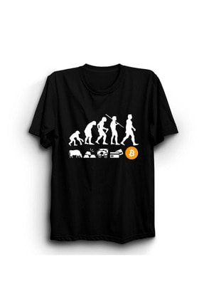 Human Evolution Insan Evrimi Money Evolution Bitcoin Baskılı Oversize T-shirt TT-BT1238