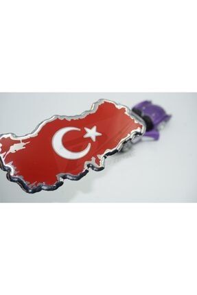 Turkish Map Flag Türkiye Harita Krom Metal Body Plaka 3m Logo DK000002031K