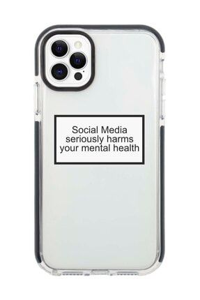 Iphone 12 Pro Max Siyah Kenarlı Anti Shock Social Media Influencer Telefon Kılıfı IP12PMLK-025