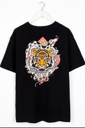 Harajuku Tiger&snake Oversize Siyah T-shirt szbralt127