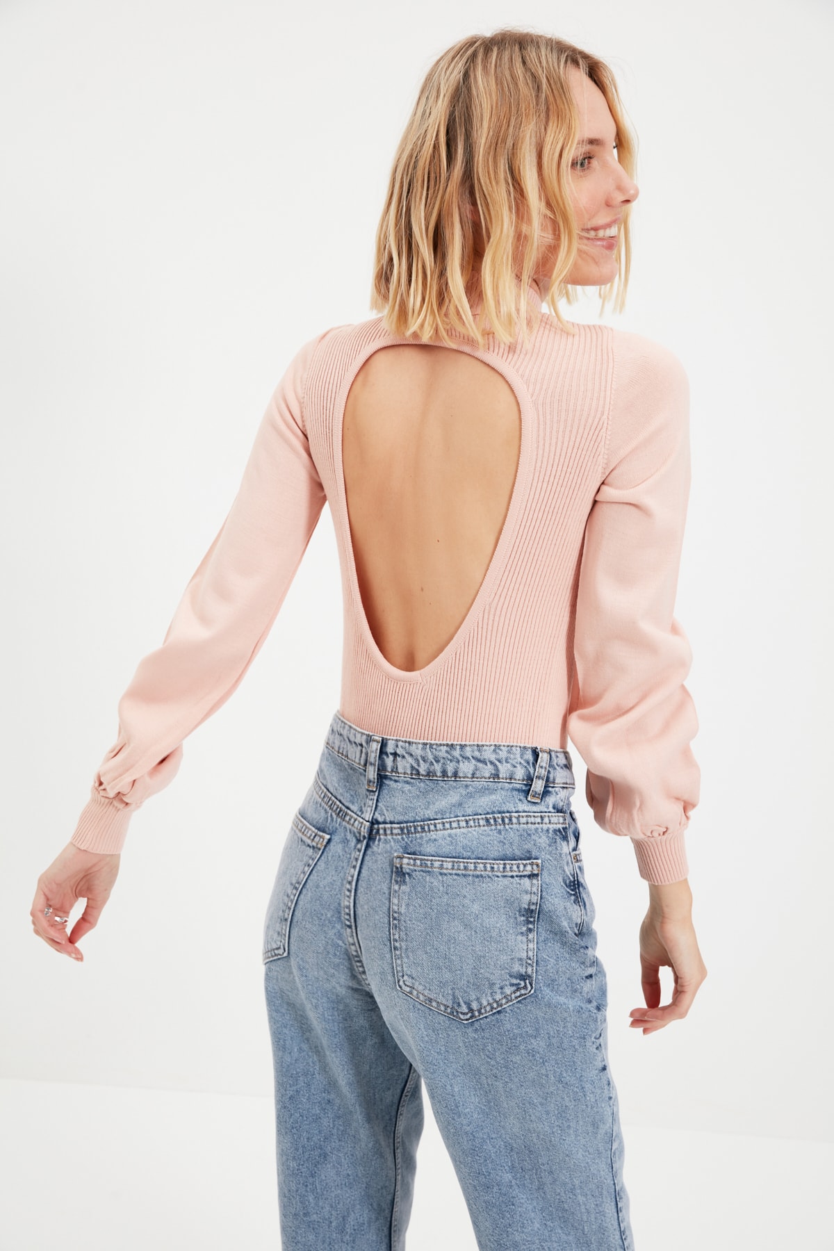 Trendyol Collection Pullover Rosa Slim Fit Fast ausverkauft