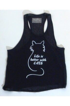 Life Is Better With Cats / Askılı Tshirt / Polyester TS661