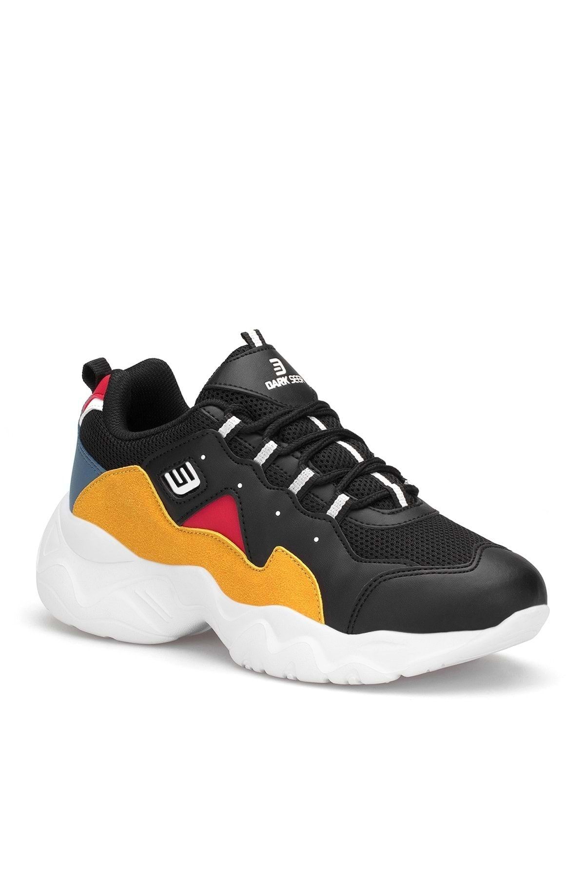 DARK SEER-Schwarzer senffarbener Damen-Sneaker 3
