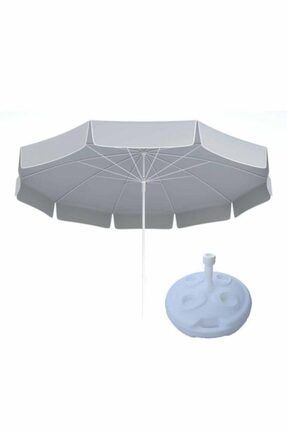 10 Telli Plaj Balkon Bahçe Şemsiyesi Eğilebilir 200 Cm Çap Bidon Dahil SEMS4