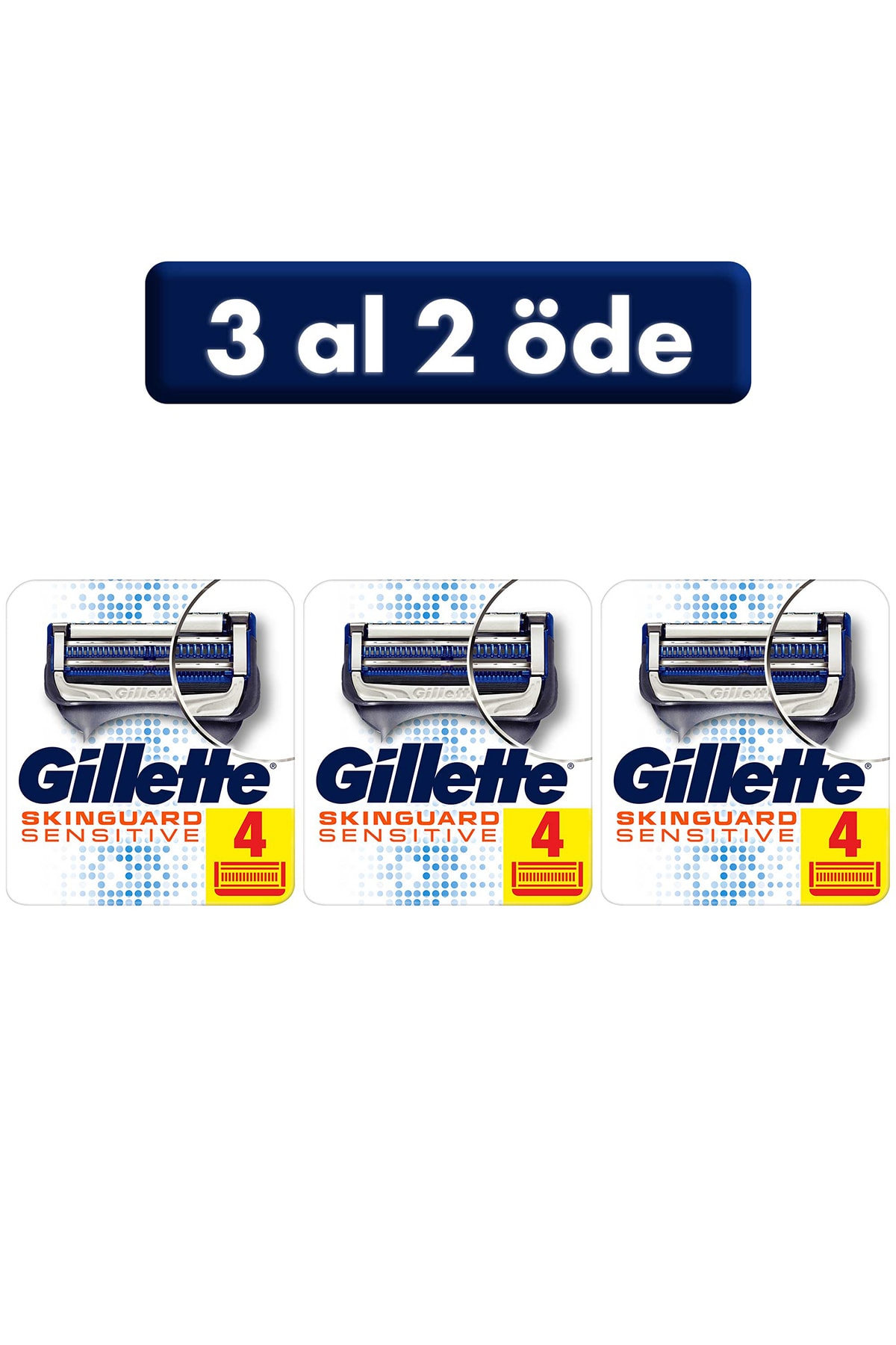 Gillette Skinguard Yedek Tıraş Bıçağı 4'lü (3 AL 2 ÖDE)