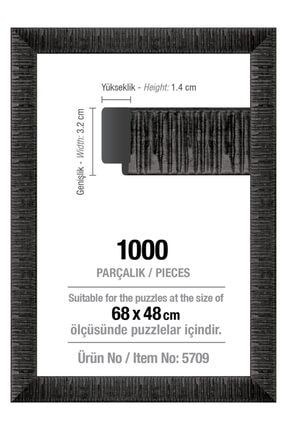 1000' Lik Siyah 68 X 48 Cm (30 Mm) Puzzle Çerçevesi CER5709