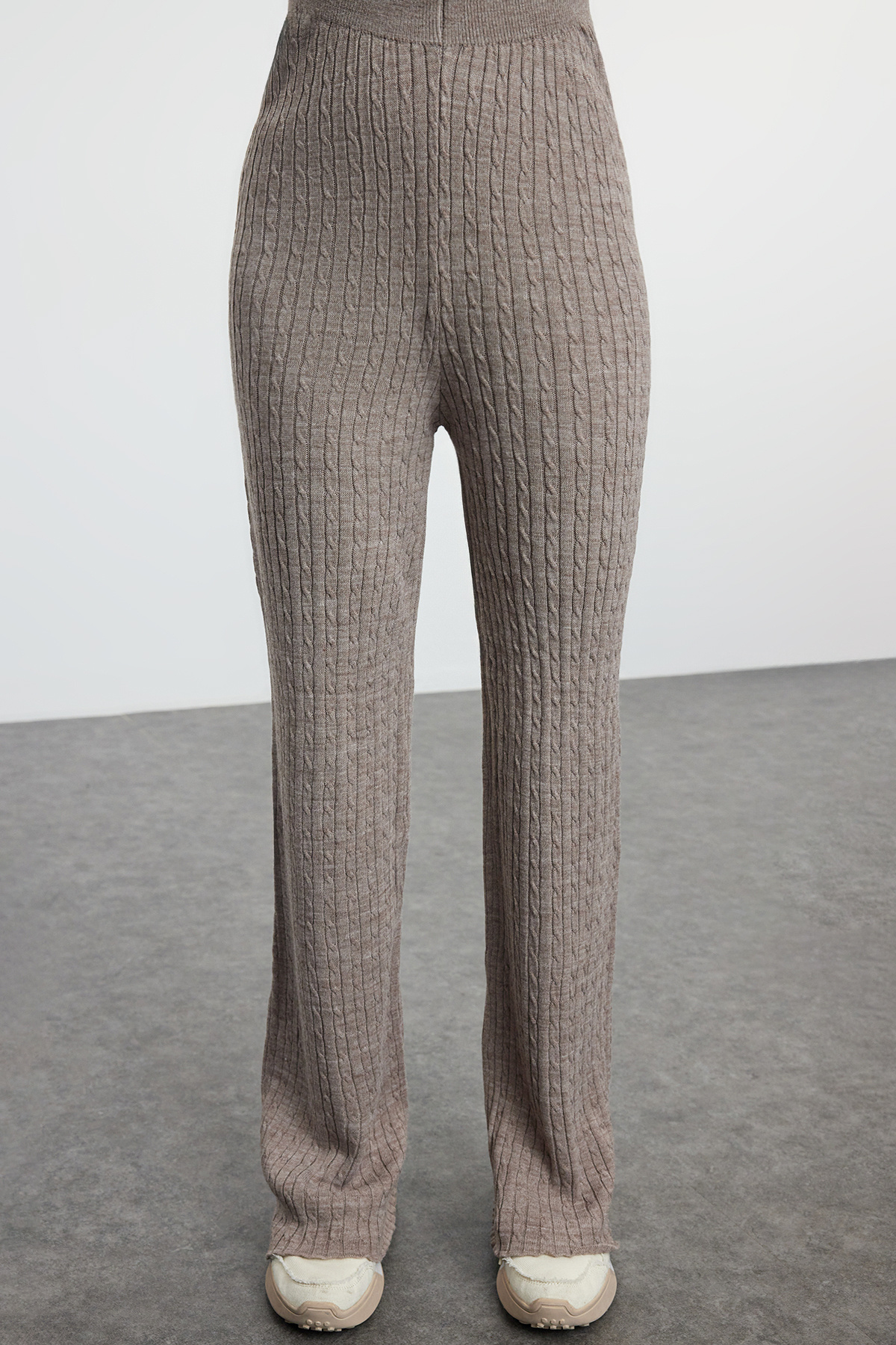 Trendyol Collection-Strick-Unterteil-Oberteil-Set Nerz mit Reißverschluss – TWOAW25AU00059 4
