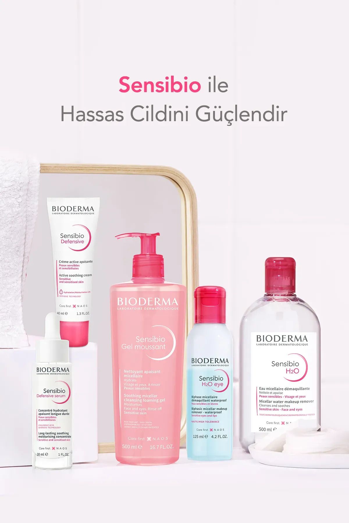 Bioderma-Sensibio H2O Mizellen-Make-up-Reinigungswasser für empfindliche und normale Haut, 250 ml 12
