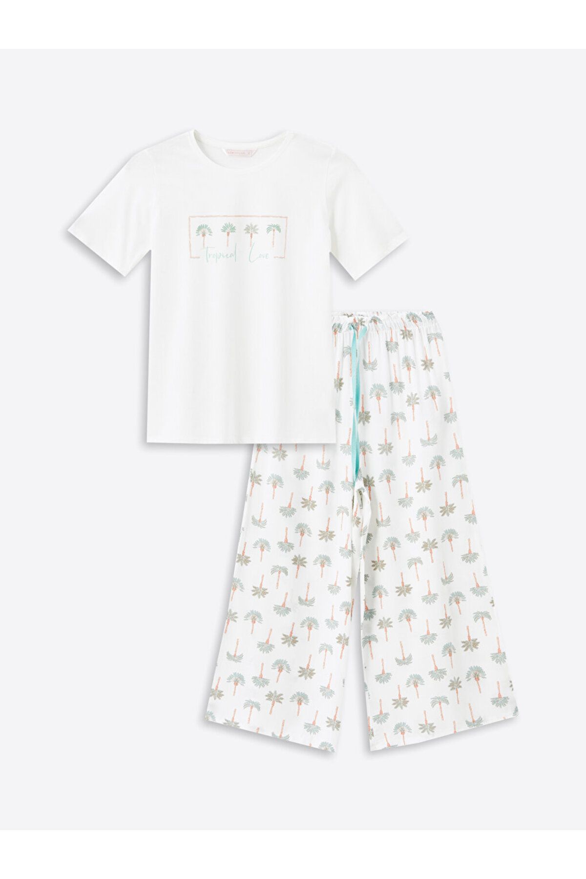 LC Waikiki-Capri-Pyjama-Set für Damen – Rundhalsausschnitt, kurze Ärmel 6
