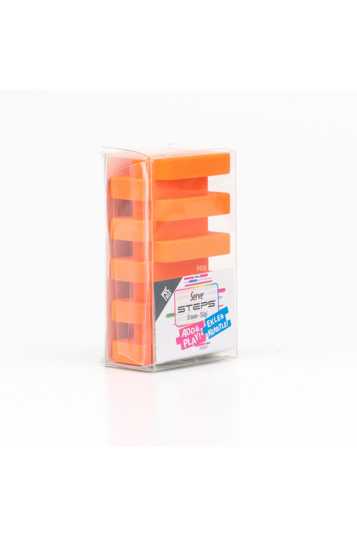 Serve Steps Silgi Fosforlu Karton Turuncu