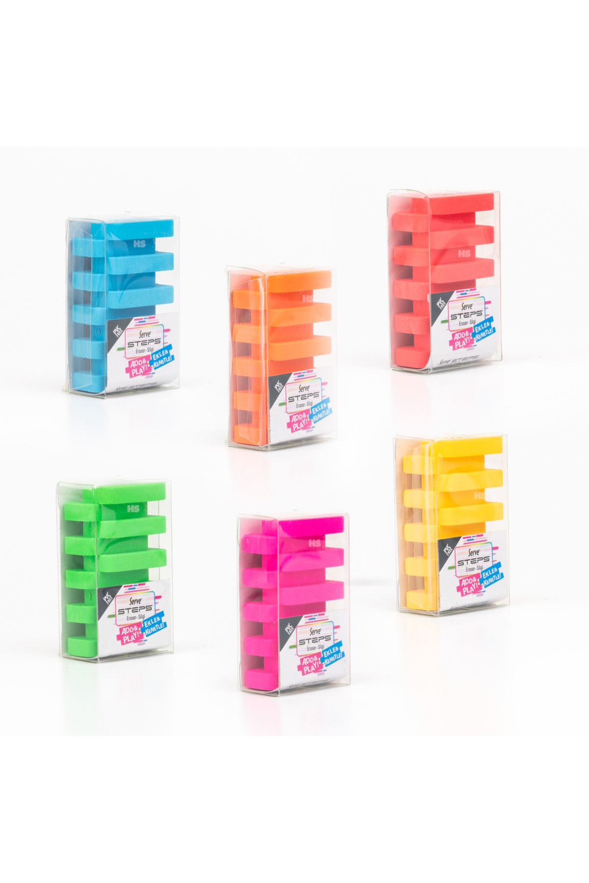 Serve Steps Silgi Fosforlu Karton Mavi