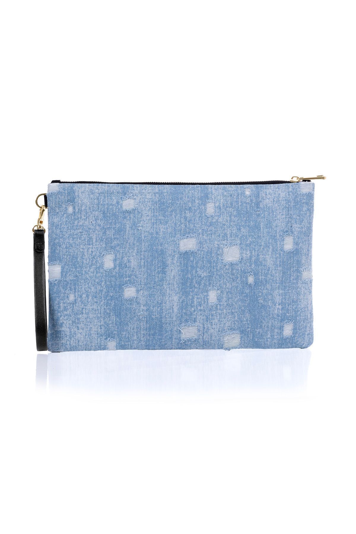 Ecrou Geanta Portofoliu Denim 25 X 17 Cm Femeie - One Size