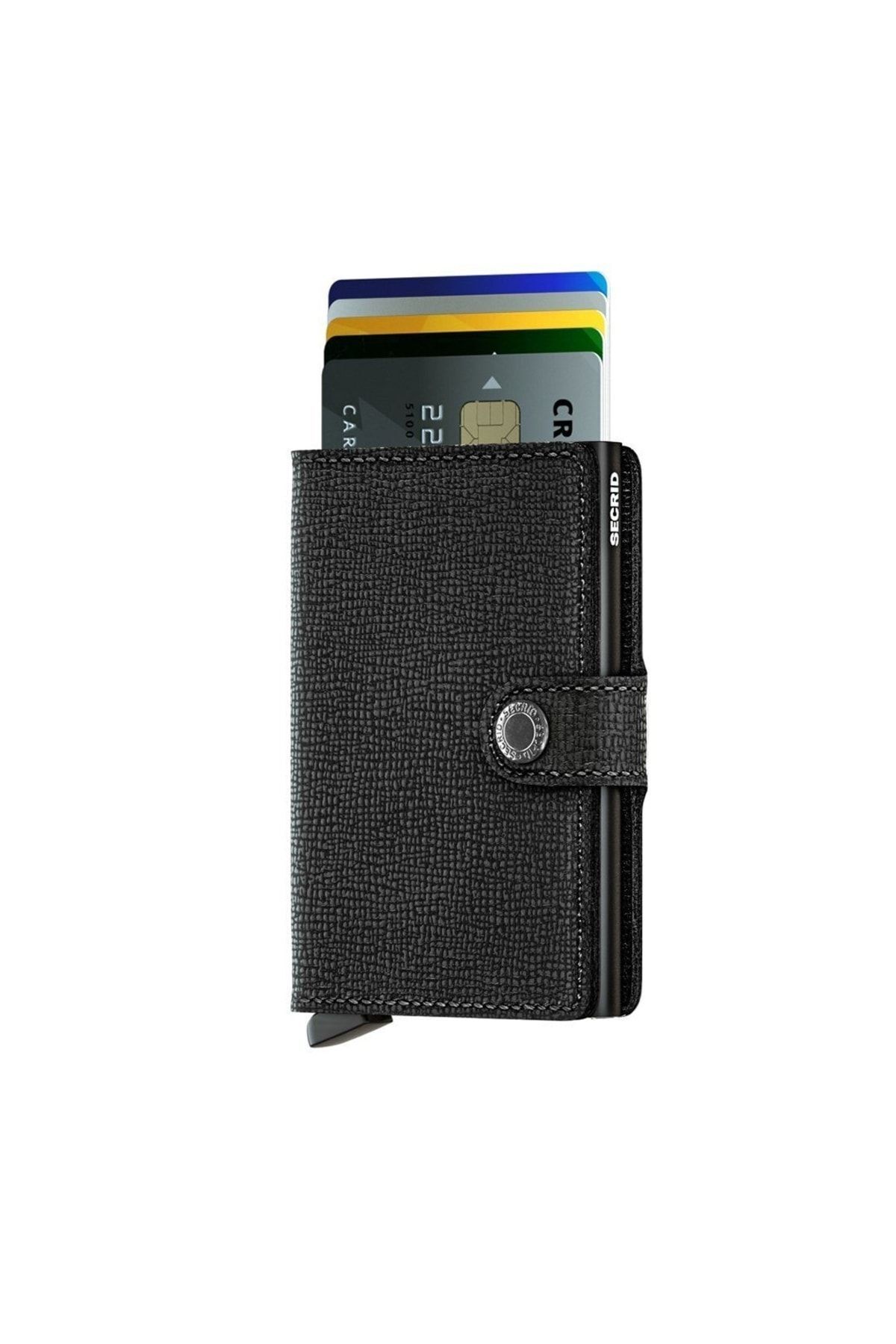 کیف پول مردانه و زنانه MINIWALLET CRISPLE مشکی N A 100 ٪ چرمی اروپایی اصلی Secrid