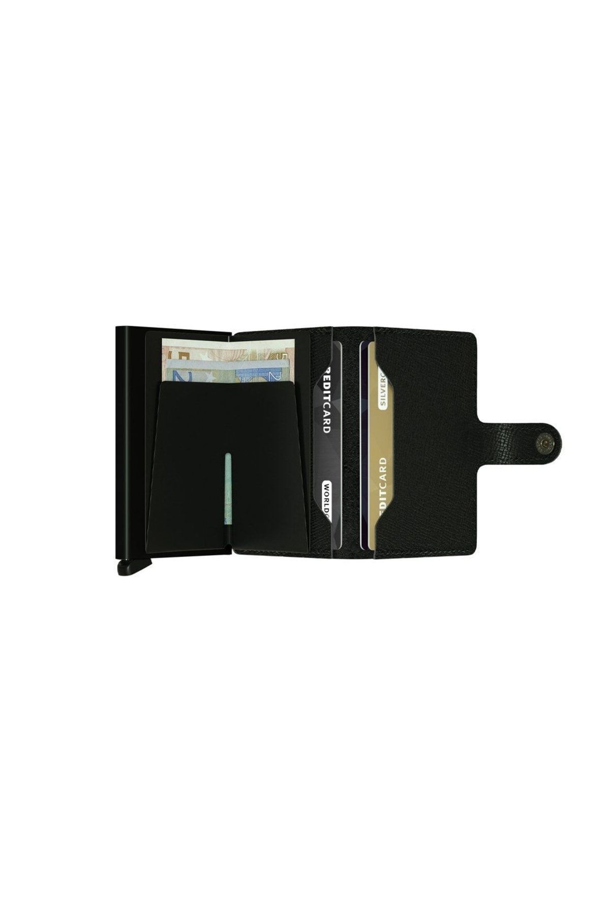 کیف پول مردانه و زنانه MINIWALLET CRISPLE مشکی N A 100 ٪ چرمی اروپایی اصلی Secrid
