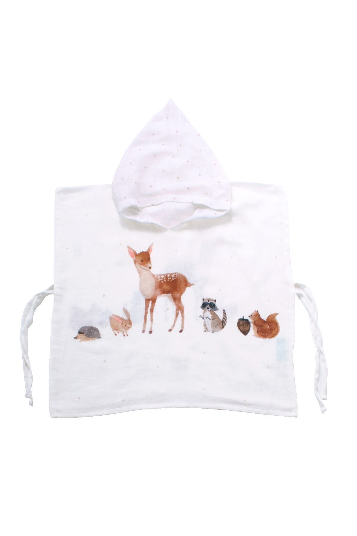Forest Amigos 100% Cotton Muslin Kids Poncho