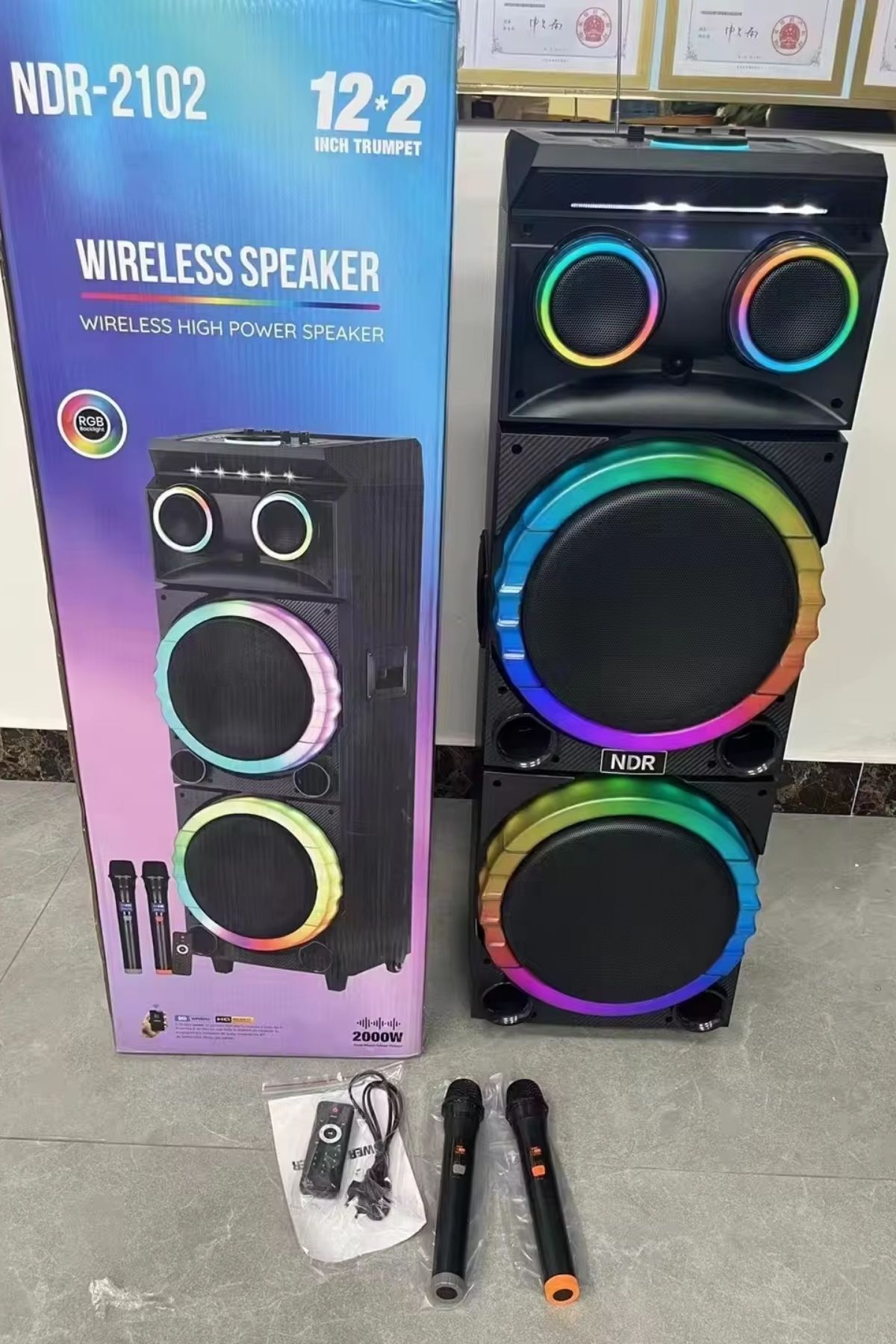 Bluetooth Hoparlör Parti Hoparlörü Karaoke Mikrofon Hediyeli Işıklı Ses Bombası  Usb Sd Girişli
