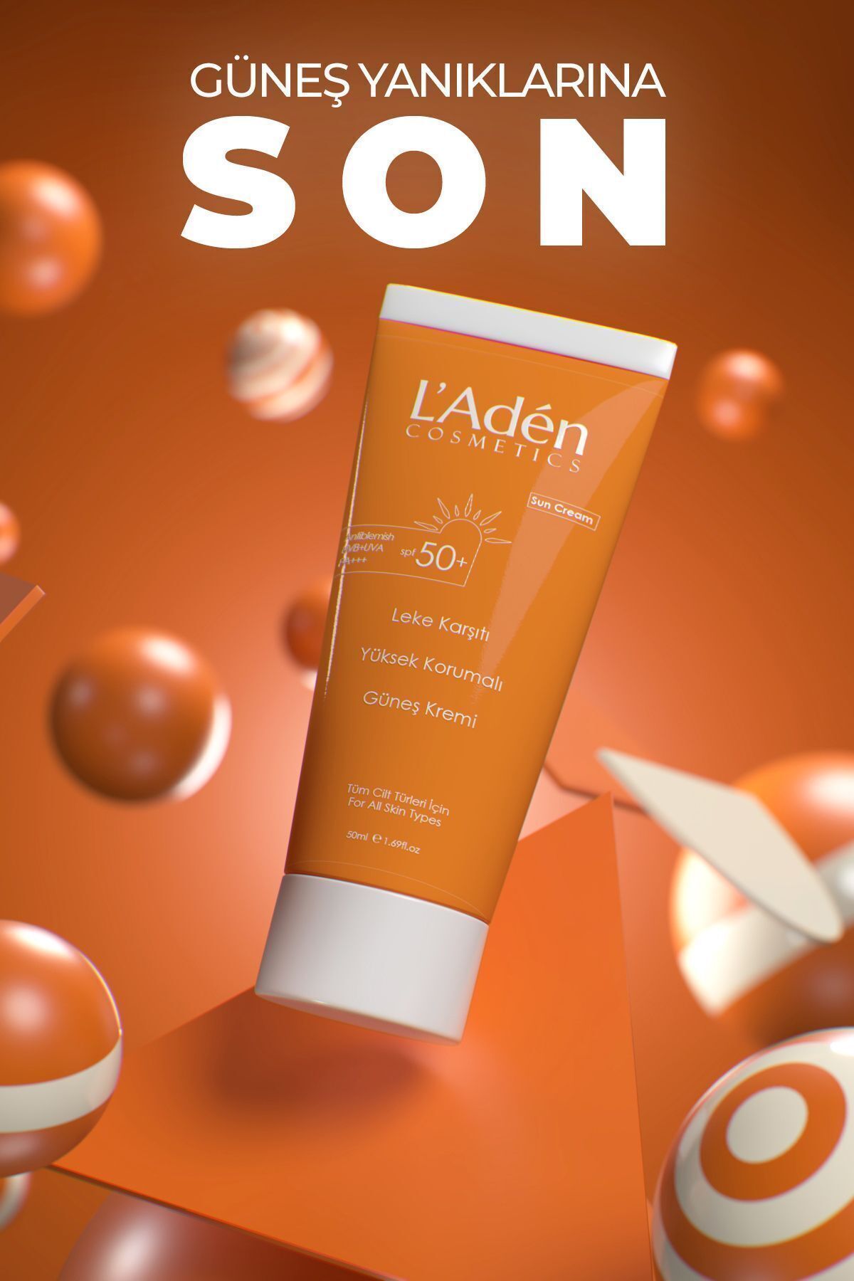 L'Aden Cosmetics Güneş Kremi , Lazer Epilasyon Sonrası Için Yüksek Koruma Spf 50