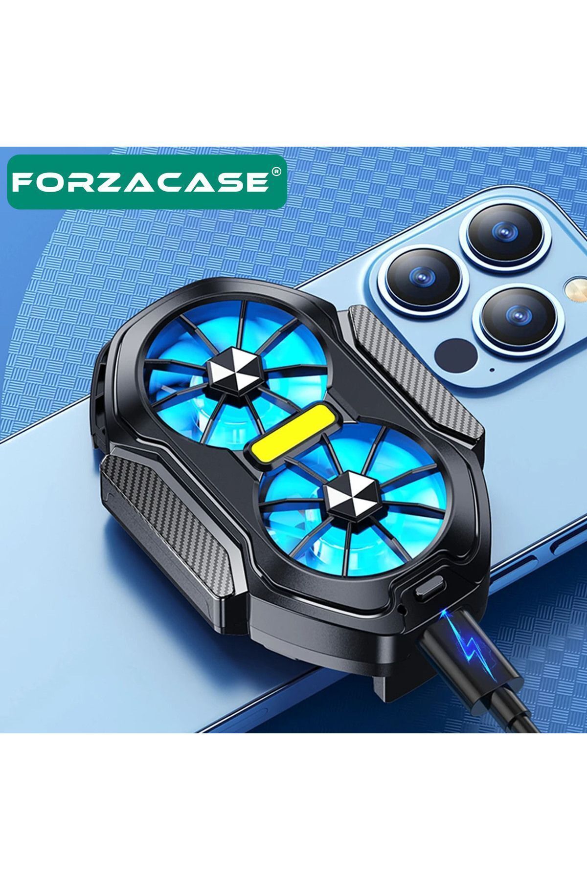 6500 Rpm Çift Fanlı Kablosuz Şarjlı 300 Mah Cep Telefonu Isı Önleyici Soğutucu Fan - Fc603 6
