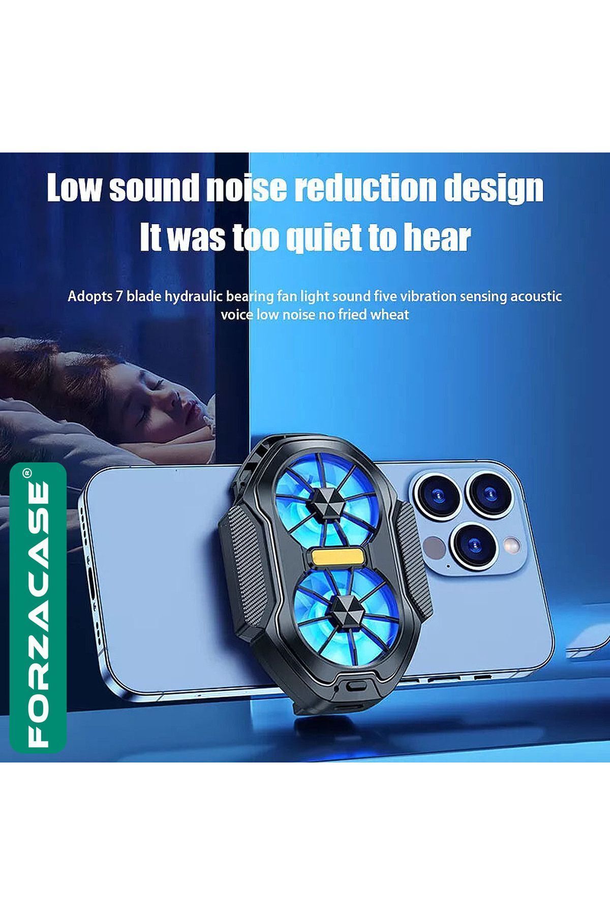 6500 Rpm Çift Fanlı Kablosuz Şarjlı 300 Mah Cep Telefonu Isı Önleyici Soğutucu Fan - Fc603 3