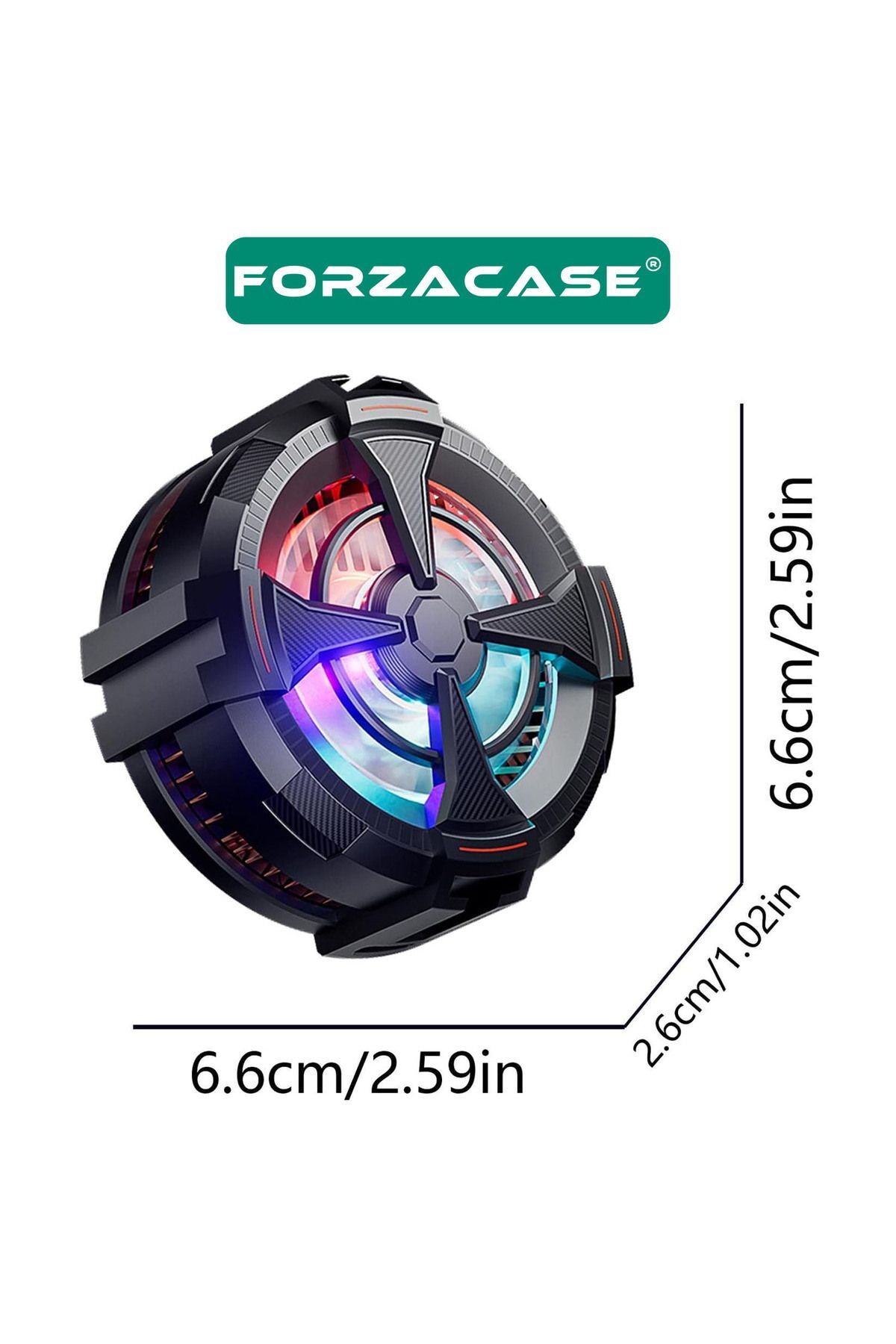 5500 RPM Kablolu RGB Işıklı Manyetik Tablet ve Telefon Soğutucu Isı Önleyici Fan - FC560 6