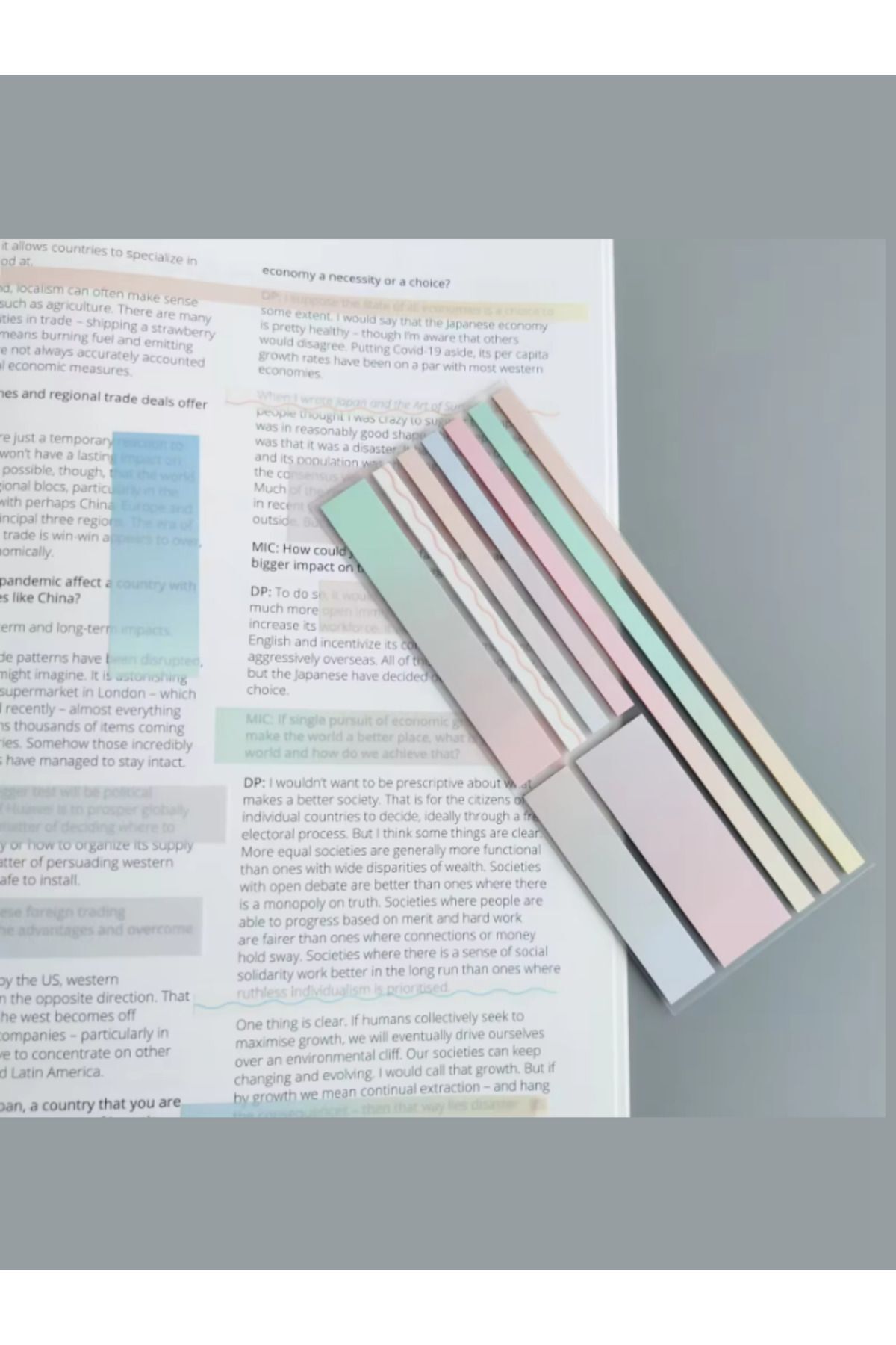EZOSHOP-Post-It Note Paper - Clear Color, Mixed Stripe, Sticky 2 5
