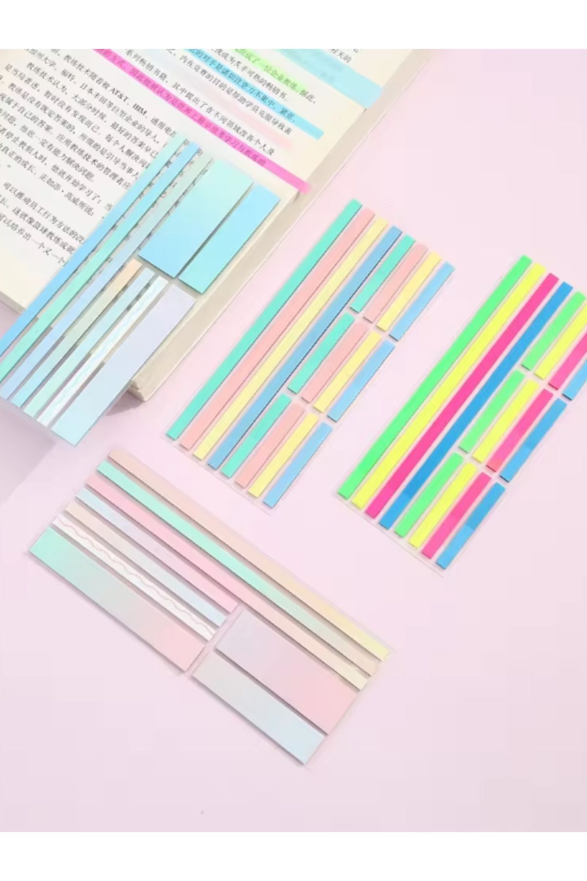EZOSHOP-Post-It Note Paper - Clear Color, Mixed Stripe, Sticky 2 3