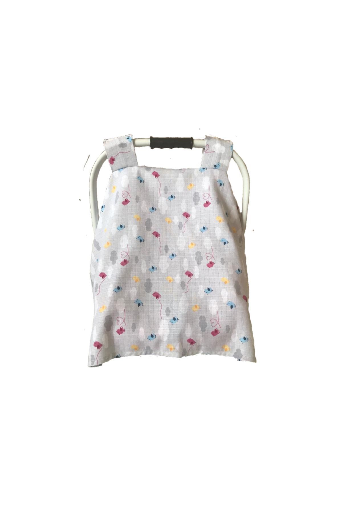 BeybiNest Müslin Balenli Emzirme Önlüğü Ve Puset Örtüsü Sevimli Kuşlar fotoğrafı 2 (önizleme)