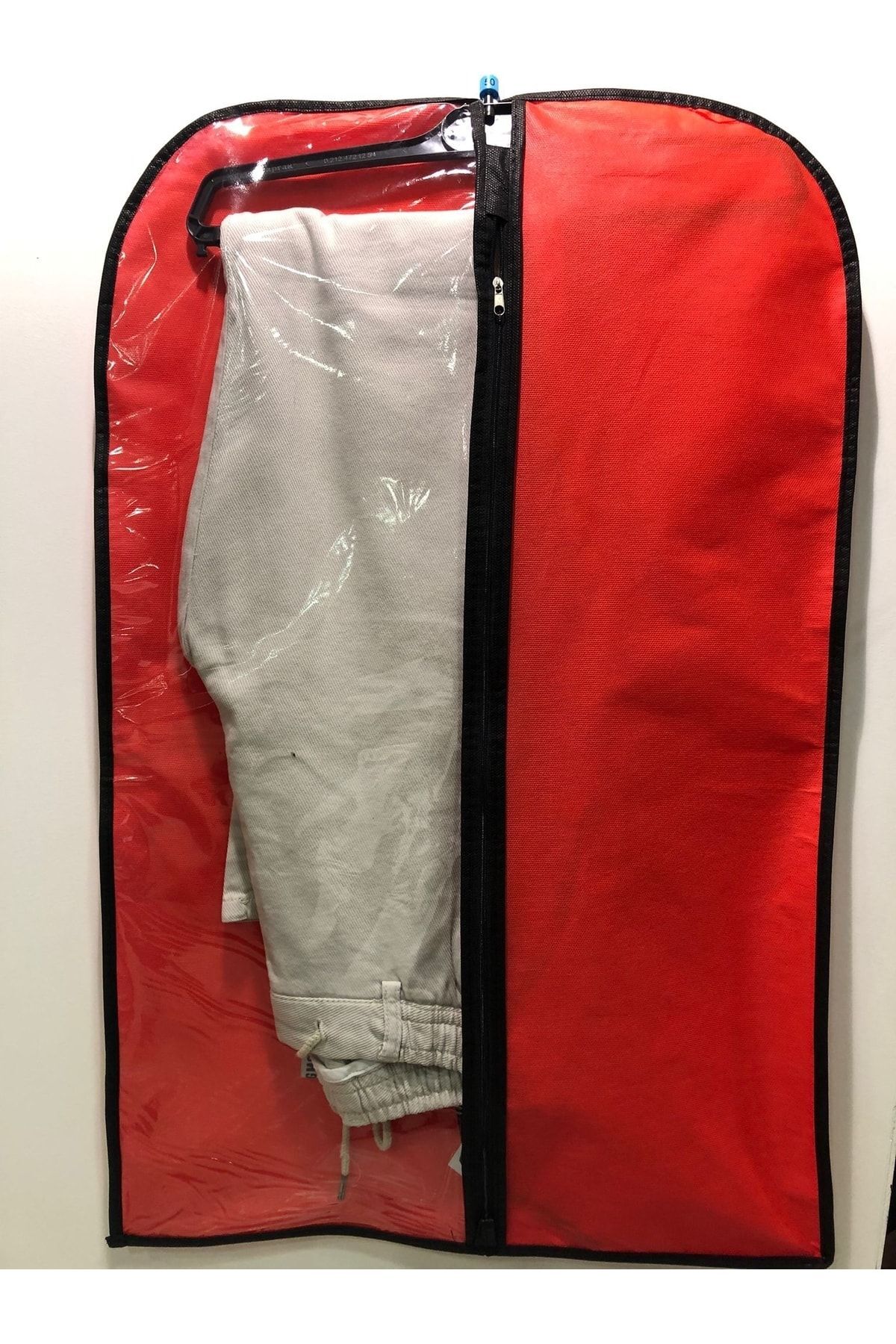 Pantolon ve Etek Kılıfı 50x85 cm, ŞEFFAF PENCERELİ, KIRMIZI