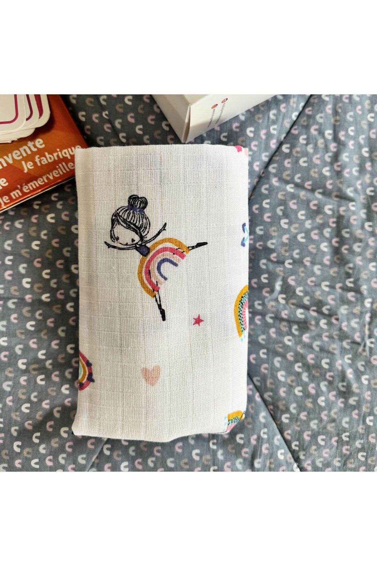 Muslin Baby Blanket 80x80cm Newborn 100% Cotton Oeko-tex Certified Ballerina Figure