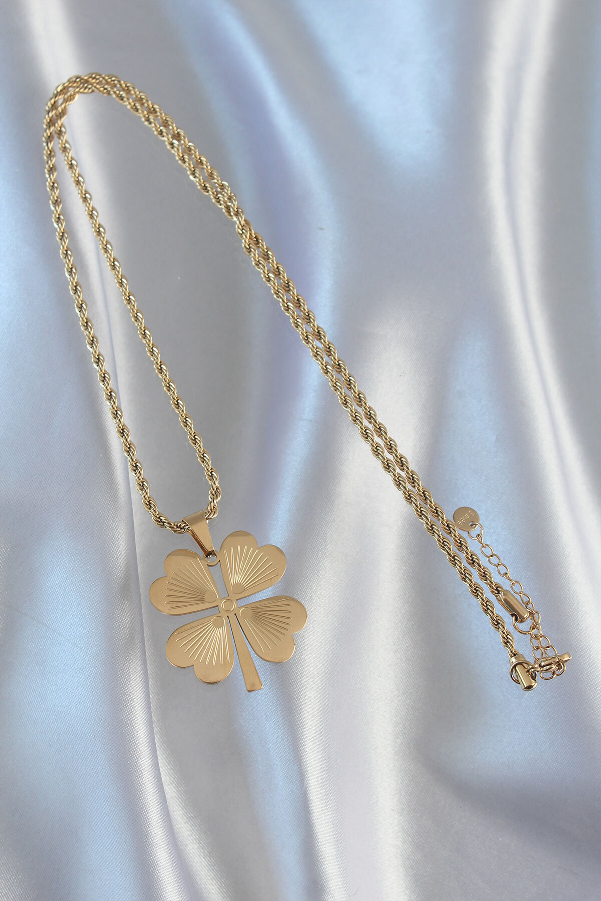 MGN45 316l steel chain gold color auger chain clover robotrend necklace