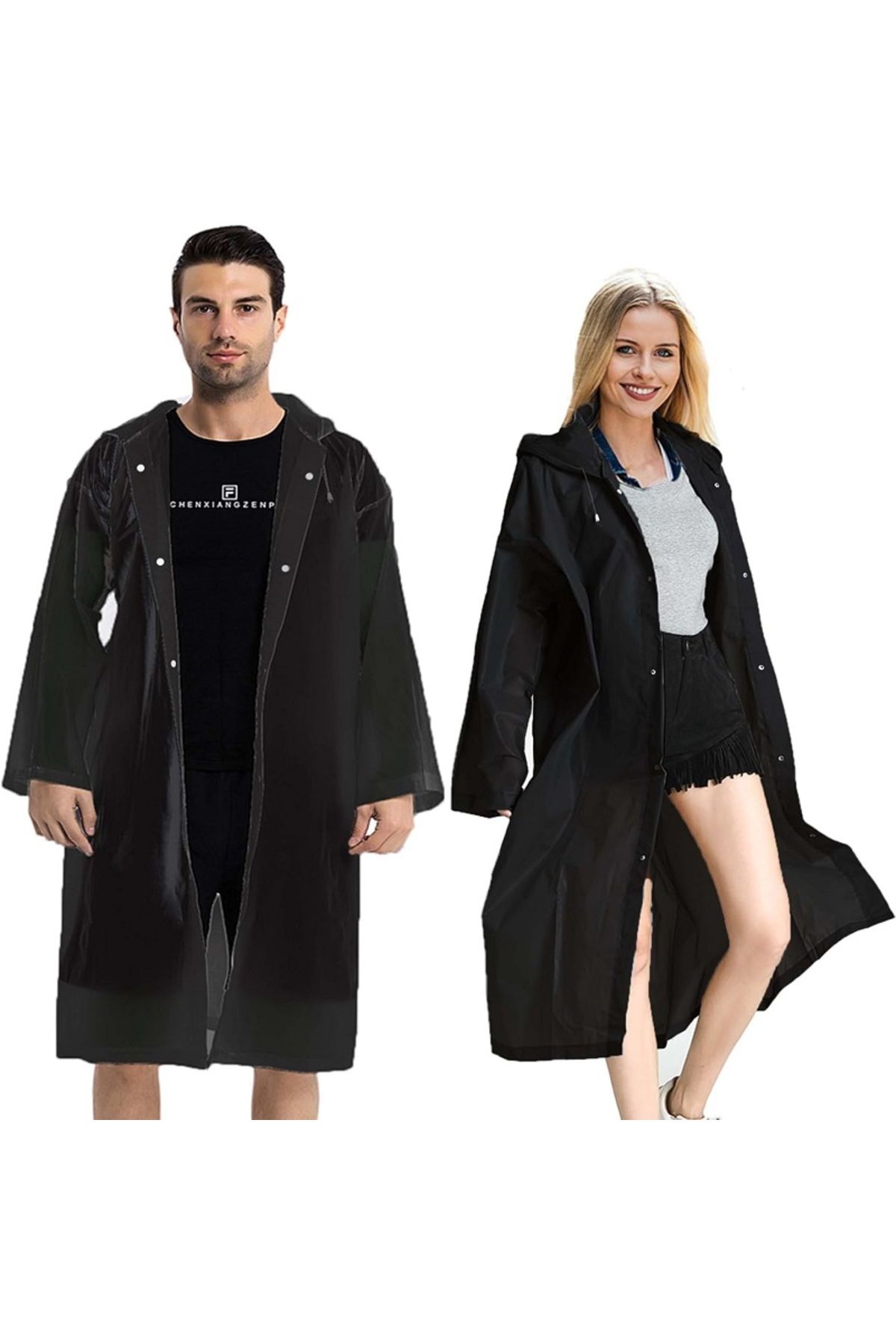 50 ADET VIP UNISEX RAIN COAT OUTDOOR YAĞMURLUK 1.KALİTE ŞAPKALI ÇITÇITLI YAĞMURLUK SİYAH YAĞMURLUK