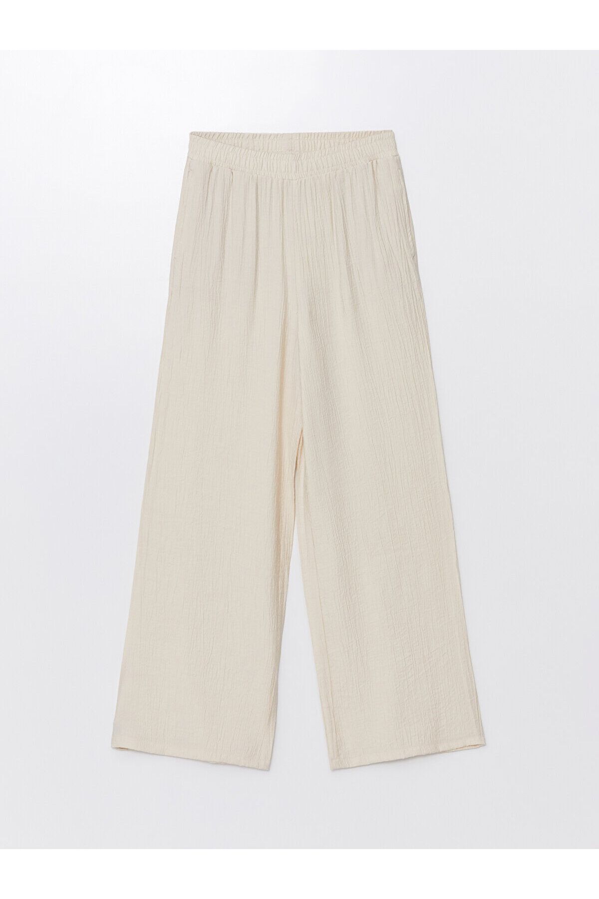 LC Waikiki-XSIDE Femei - Pantaloni drepti, cu picioare late și cu talie elastică 6