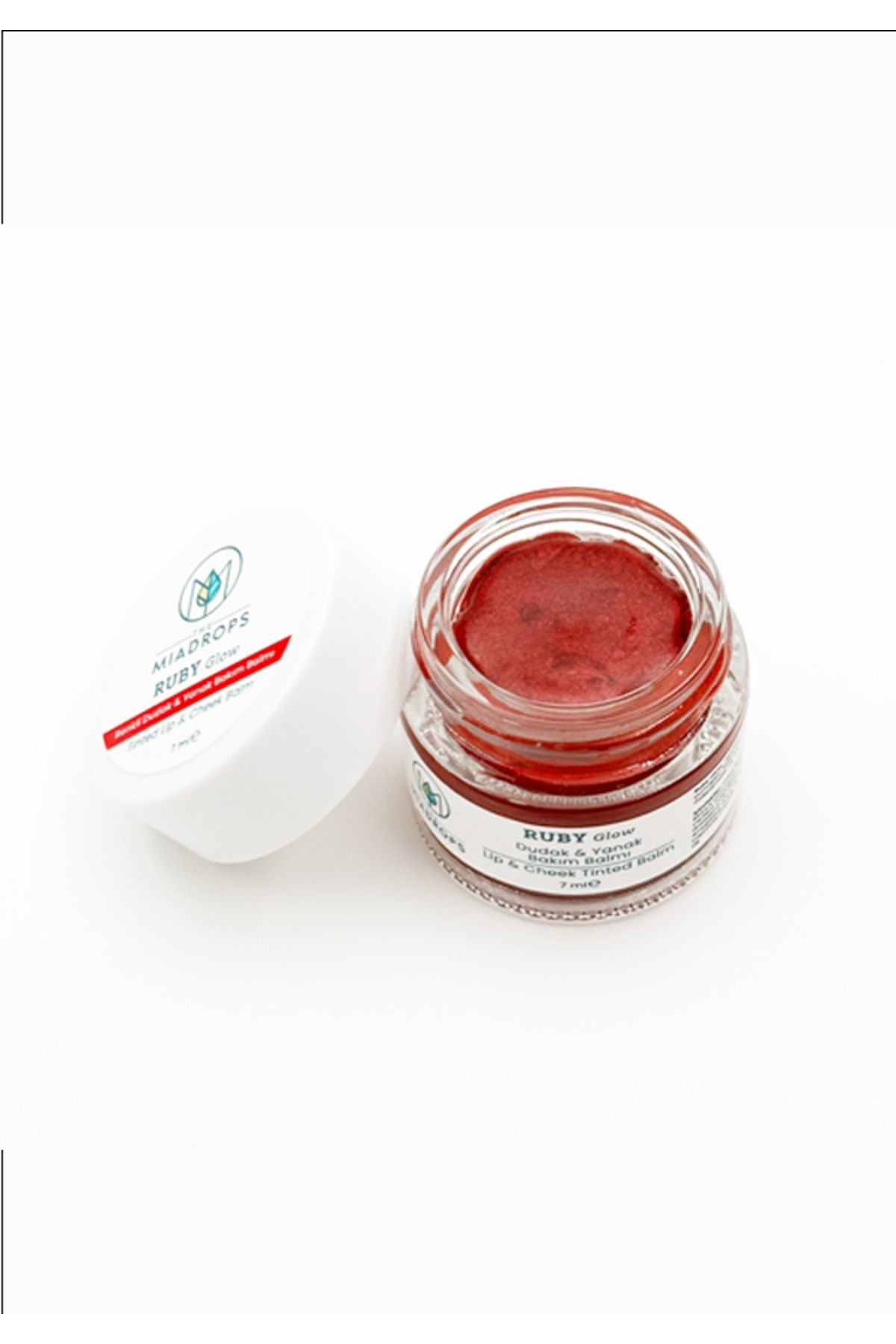 The Miadrops-Ruby Glow Colored Lip & Cheek Care Balm - Cream Lipstick Blush Shadow 7ml 3