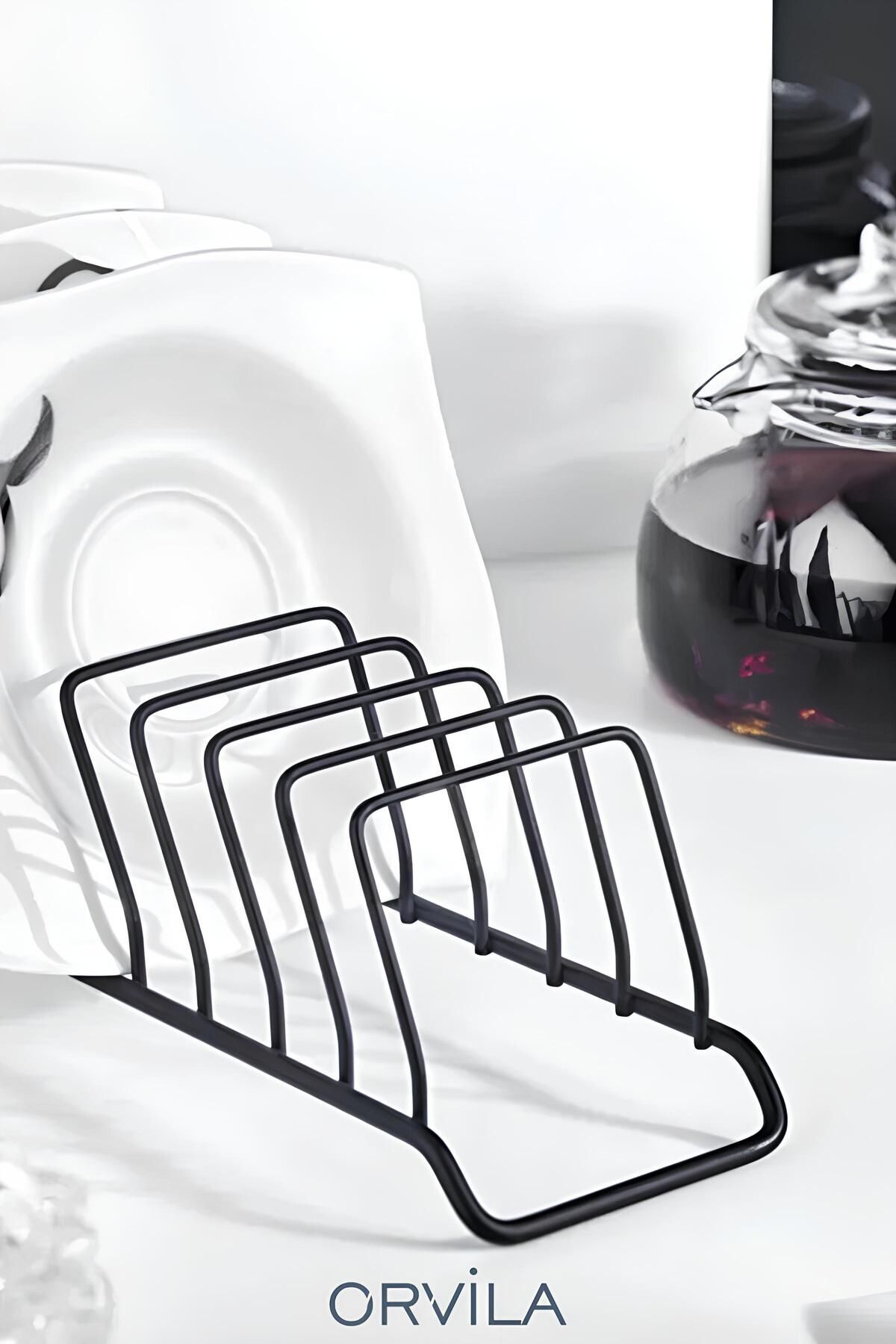 Orvila 9 Bölmeli Tabaklık ve Tabak Düzenleyici Mini Bulaşıklık - Dolap İçi Çay Kahve Tablası Düzenleyici