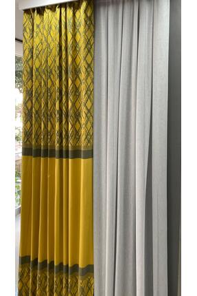 MÇ HOME Hazır Dikilmiş Sarı Desenli Pano Fon 150 x 260