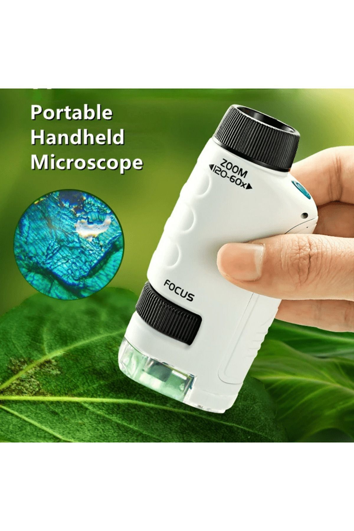 کیت میکروسکوپ کودکان، میکروسکوپ عملی، قابل حمل و دستی، ۶۰×۱۲۰×