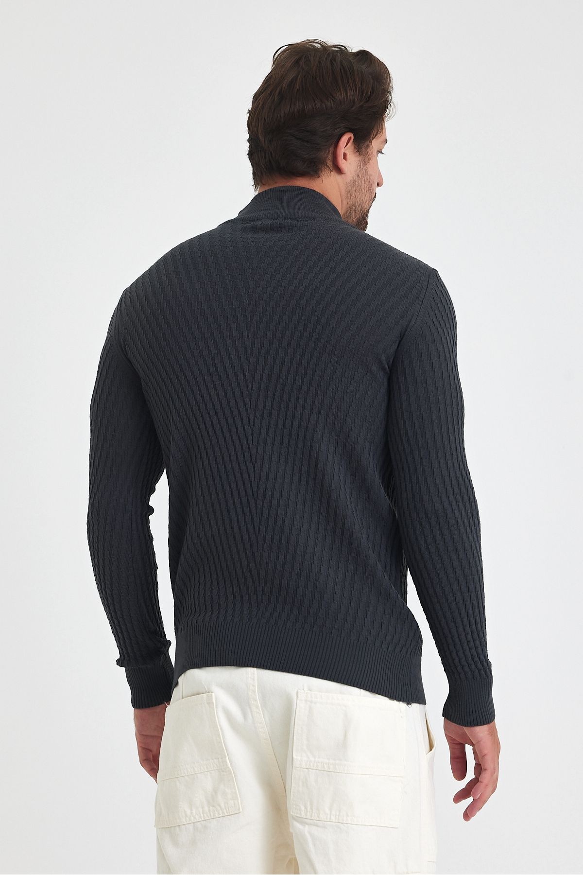 Tarz Cool-men's Patterned Cotton knitwear Sweater - Half Turtleneck, Standard Fit 3