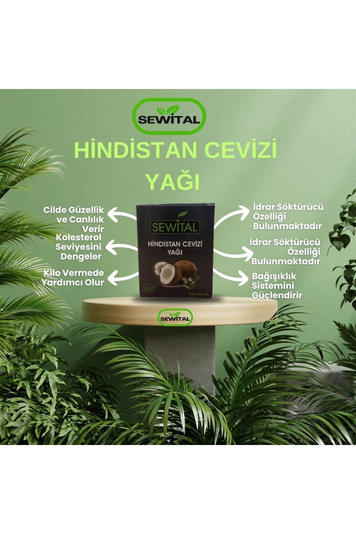 Byzeynepdurak SEWİTAL Katı Hindistan Cevizi Yağı Soğuk Sıkım