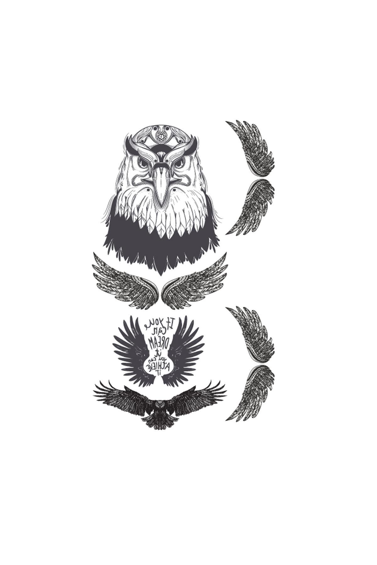 New Obsessions Kara Kartal Geçici Dövme