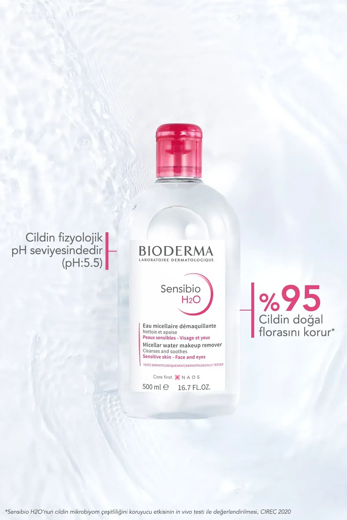 Bioderma-Sensibio H2O Mizellen-Make-up-Reinigungswasser für empfindliche und normale Haut, 250 ml 4