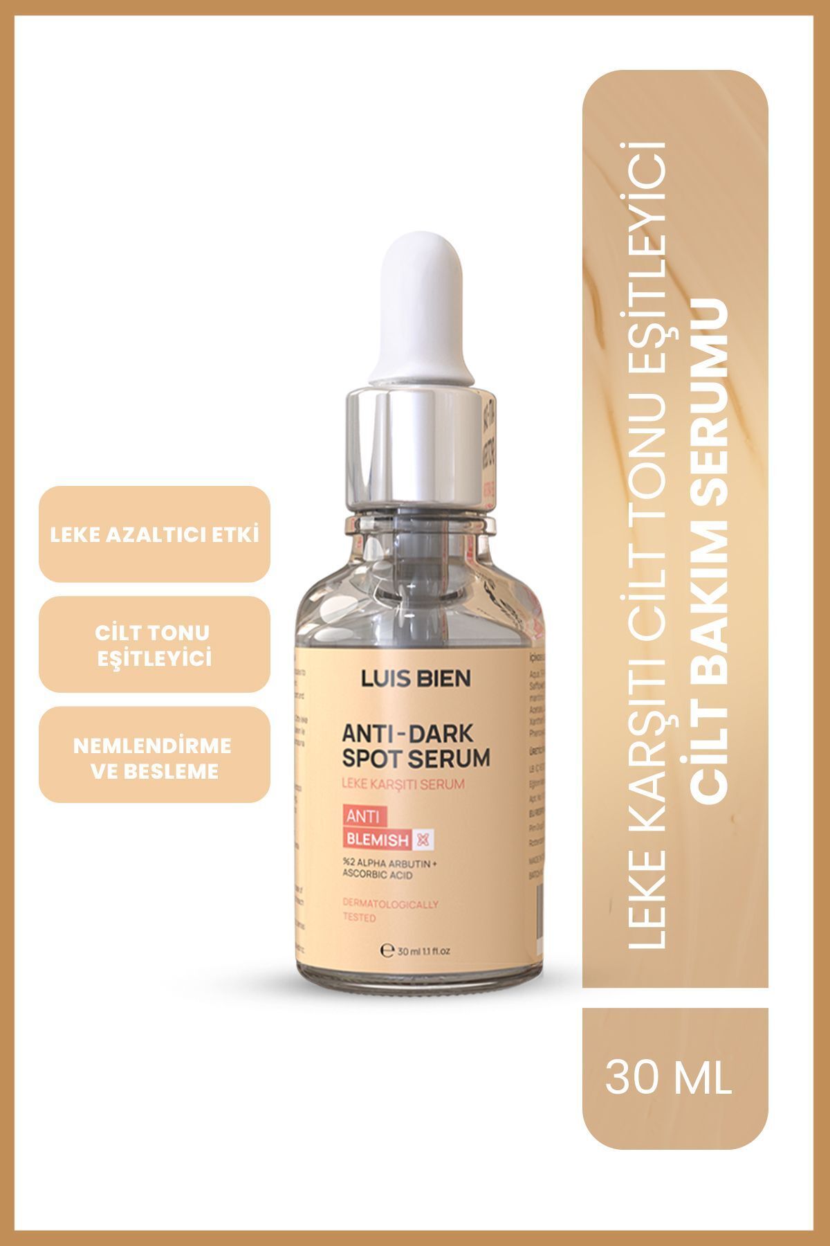 Leke Karşıtı Cilt Tonu Eşitleyici Cilt Bakım Serumu Hyaluronic Acid + Arbutin %2 30 Ml