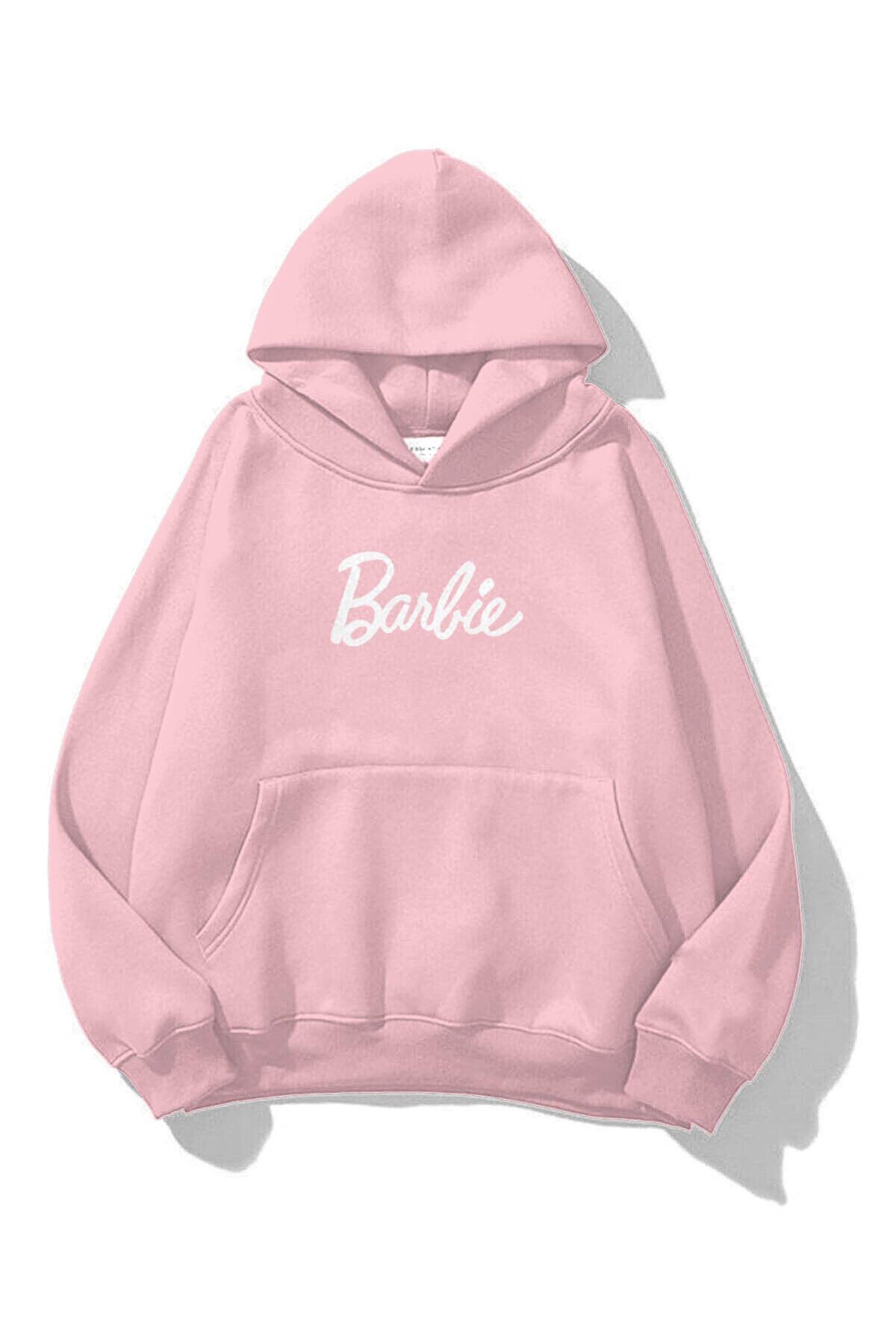 Trendiz Unisex Barbie Sweatshirt Hoodie Pink Trendyol