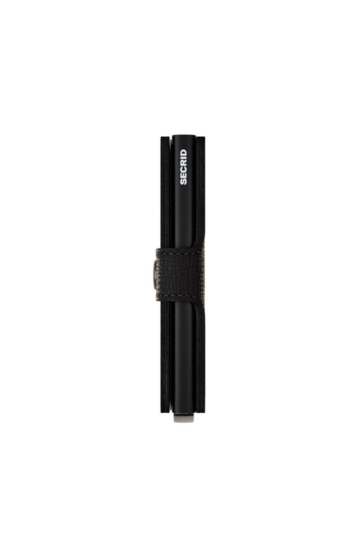 کیف پول مردانه و زنانه MINIWALLET CRISPLE مشکی N A 100 ٪ چرمی اروپایی اصلی Secrid
