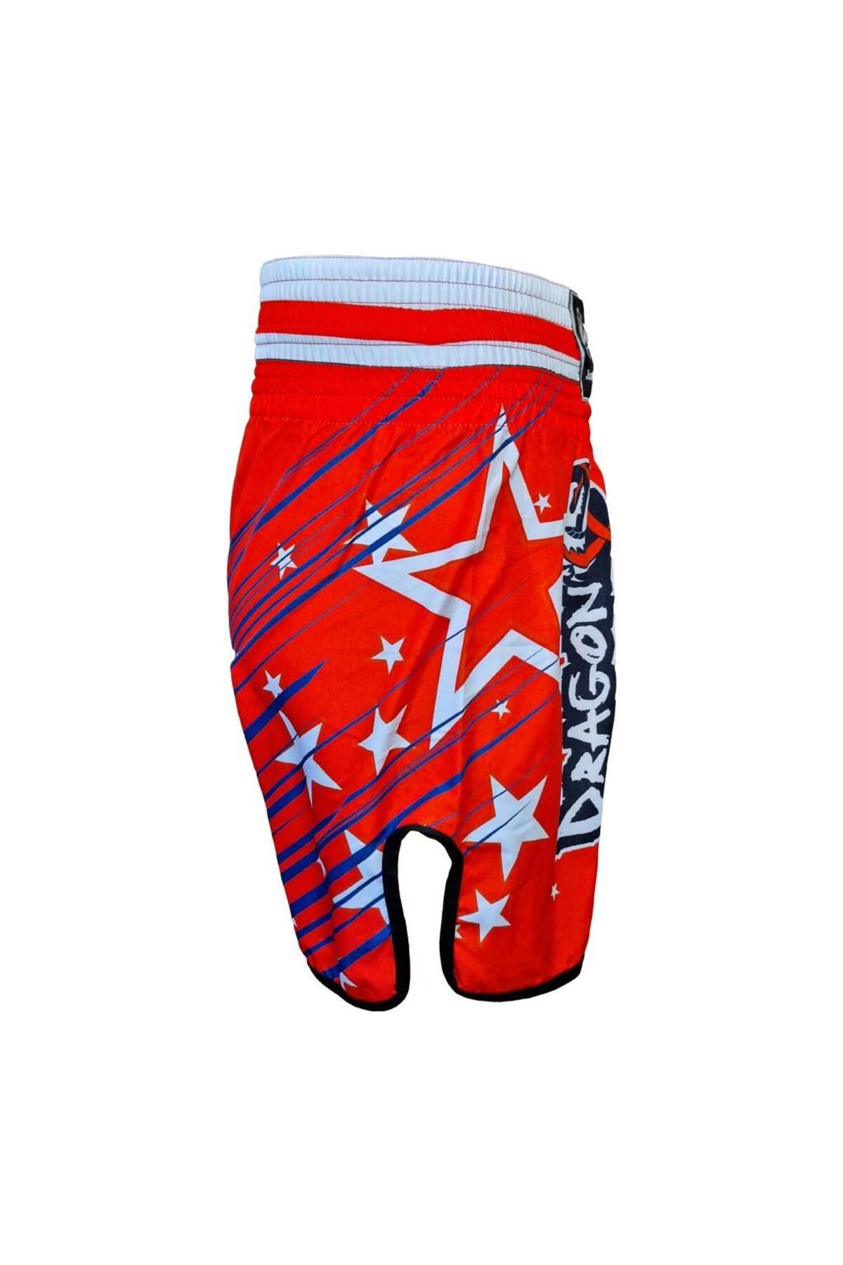 شورت بوکس مردانه و زنانه KB240 KICK BOXING کوتاه دیجیتال چاپ آموزش Dragondo