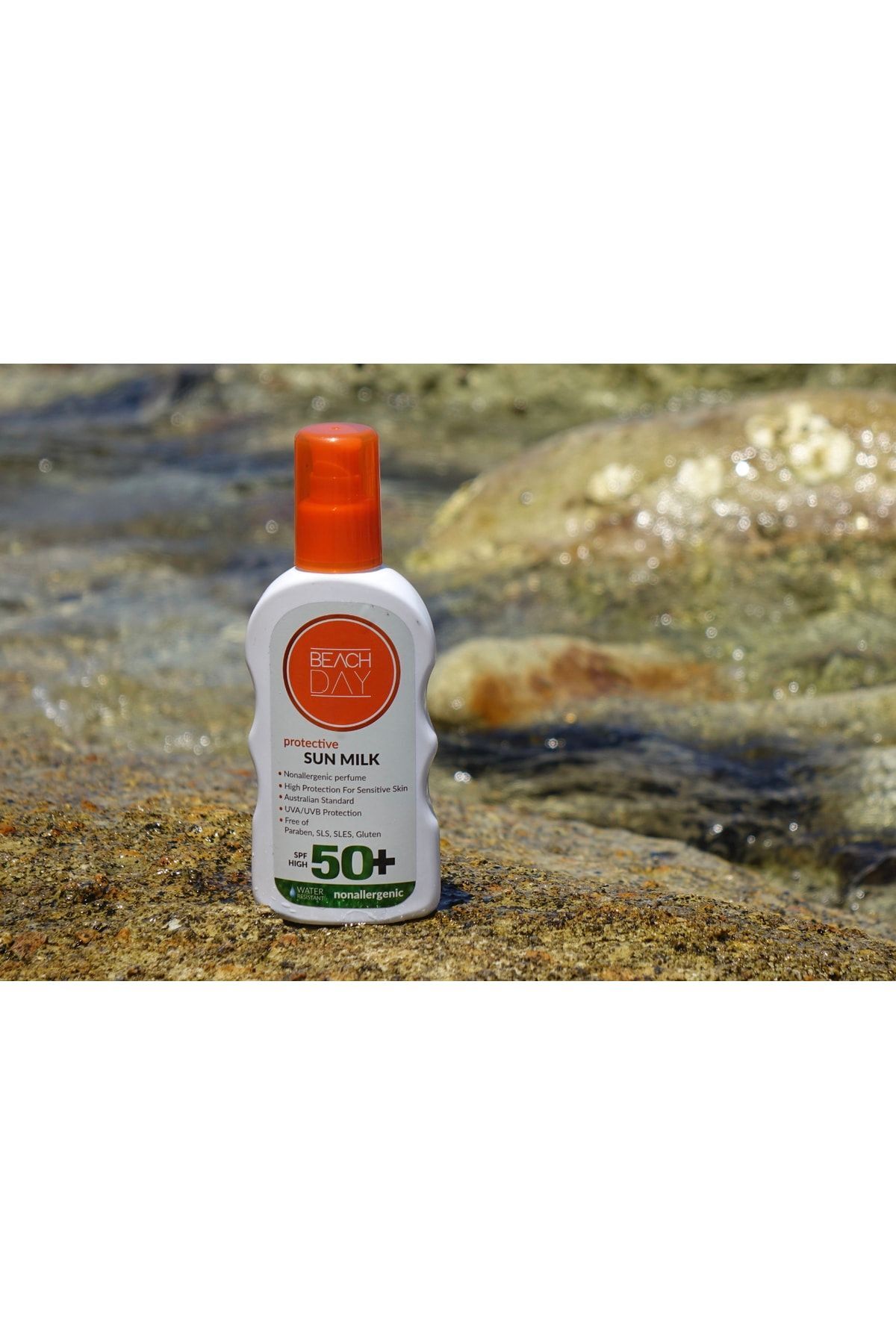 BEACH DAY Koruyucu Süt Losyon 50 (ALERJİ) 150 ml 8699375047981 fotoğrafı 4 (önizleme)