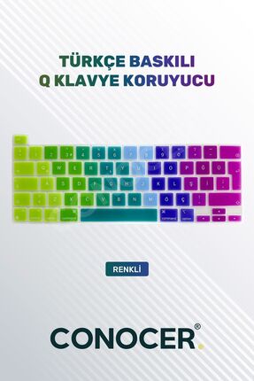 CONOCER Macbook Pro M2 13inc Uyumlu Klavye Koruyucu A2289 2251 A2338 A2141 Tü...